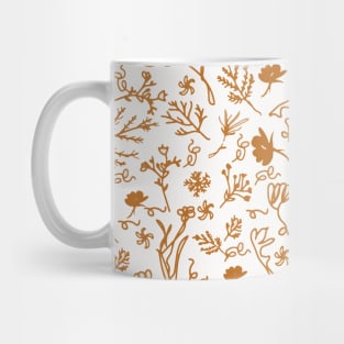 Botanical-Pattern, set, Orange, 3, botanic, nature, botanical, floral, flowers, floral-pattern, leaves, plants, minimalist, garden, jungle, leaf, exotic, tropical, flower, boho, cacti, succulent, digital, graphic-design, pattern, Mug